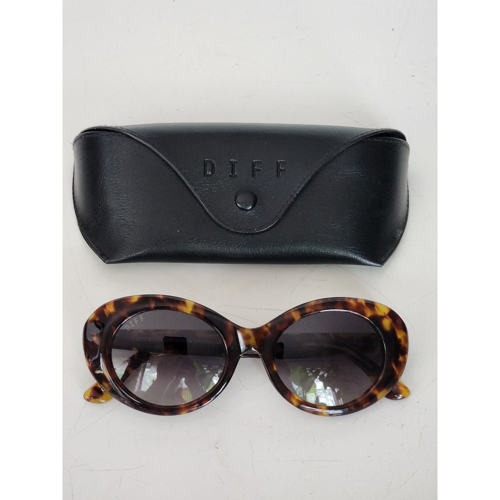 DIFF Eyewear Olivia Tortoise‎ Shell Round Cat Eye Sunglasses AB-SG77 50-20-145